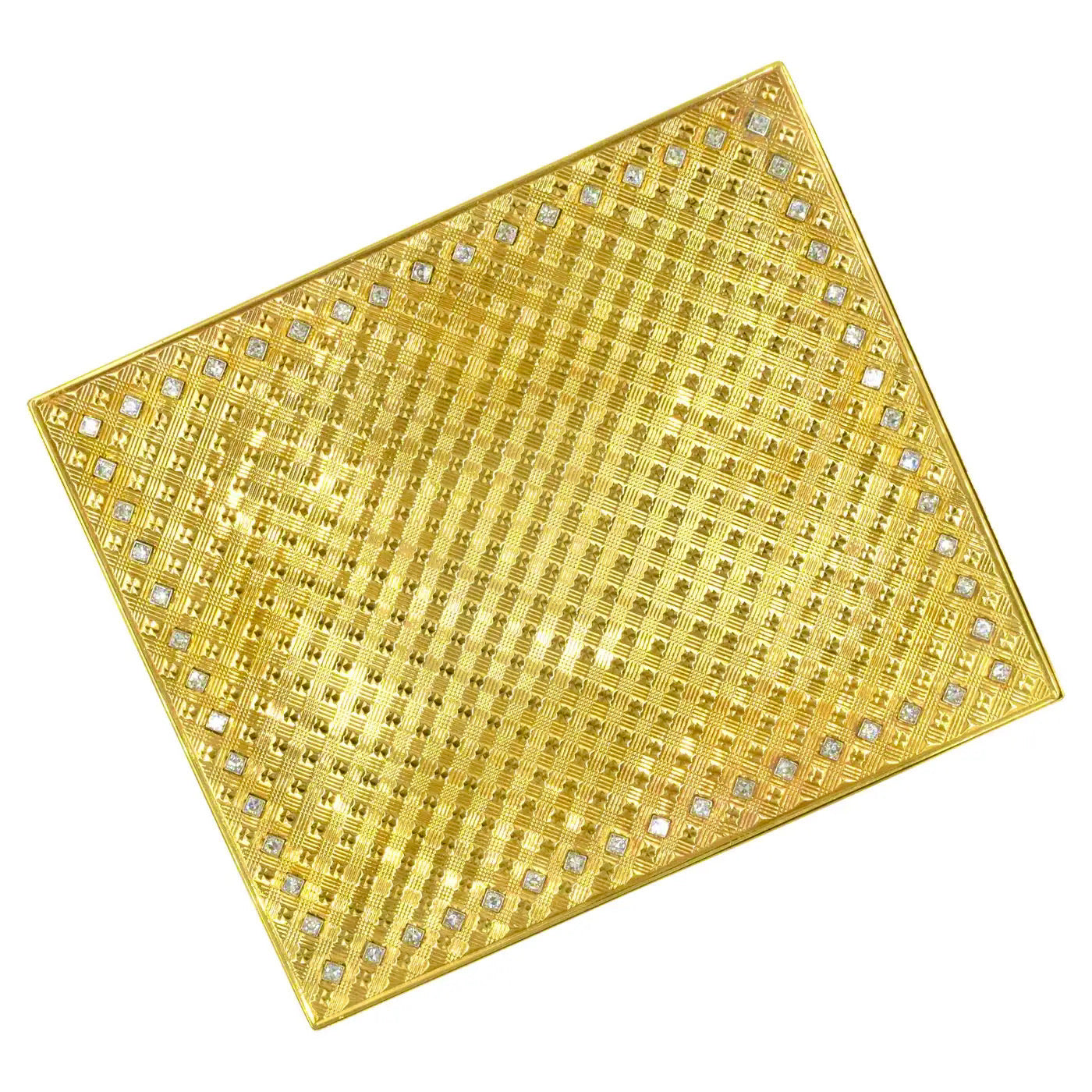 Van Cleef and Arpels Yellow Gold and Diamond Compact