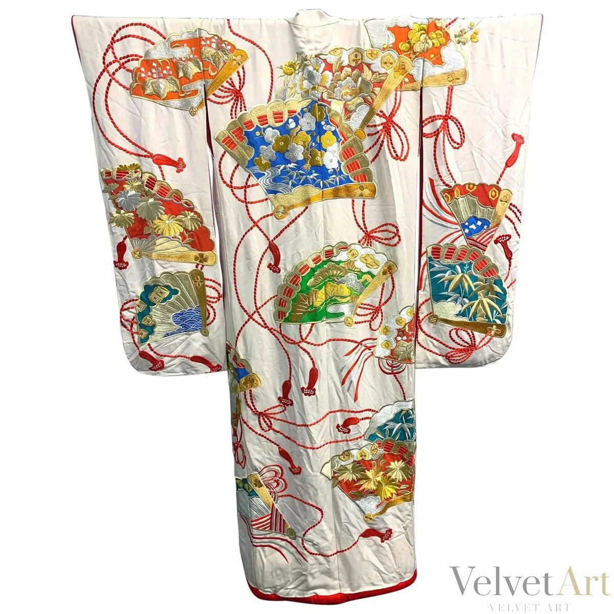 kimono Ceremonial de Seda, Estilo Art Deco Oriental, Japón, 1930