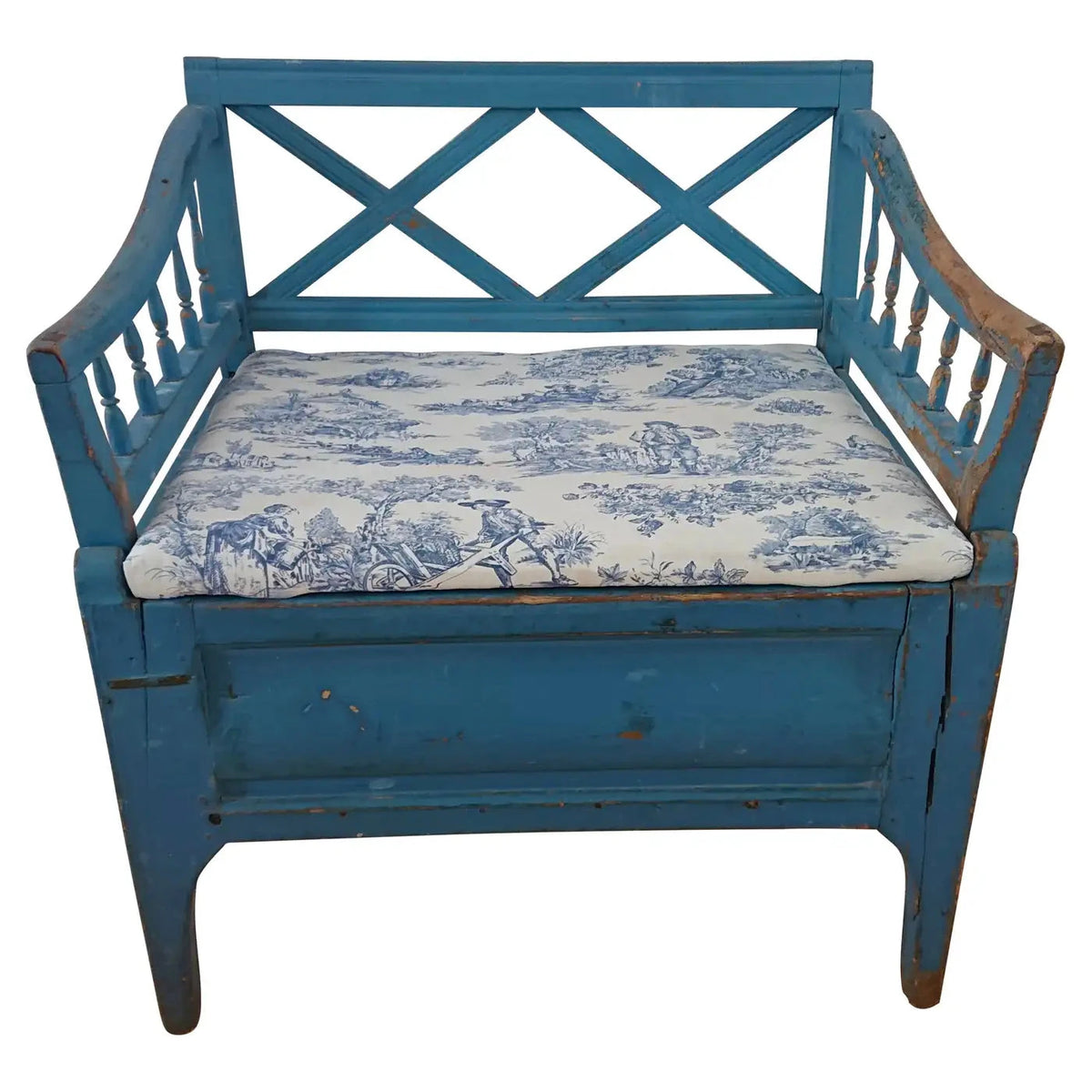 Sofá Gustaviano Azul Sueco Original de Ersnäs, Suecia