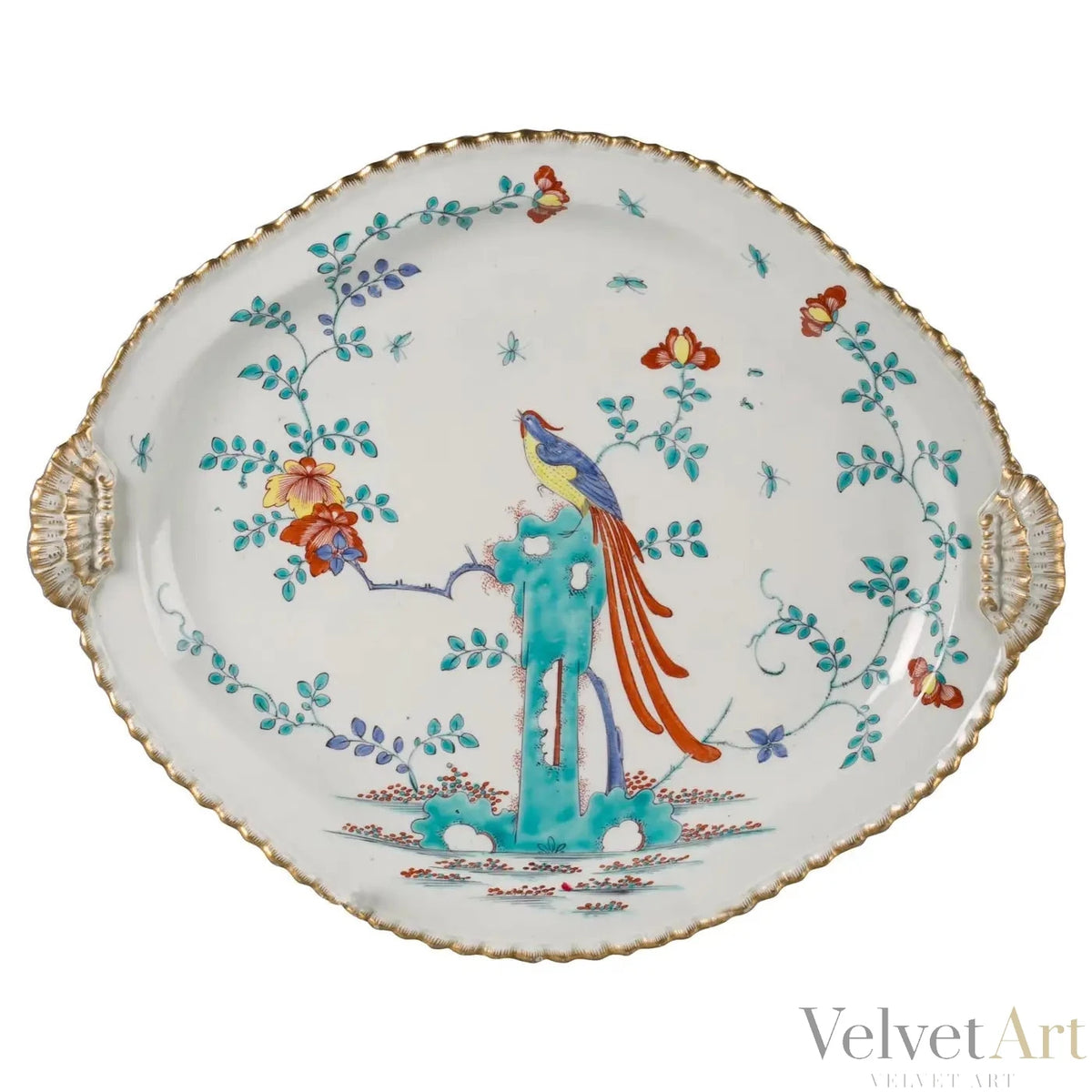 Fuente de Porcelana Inglesa Worcester, 1760
