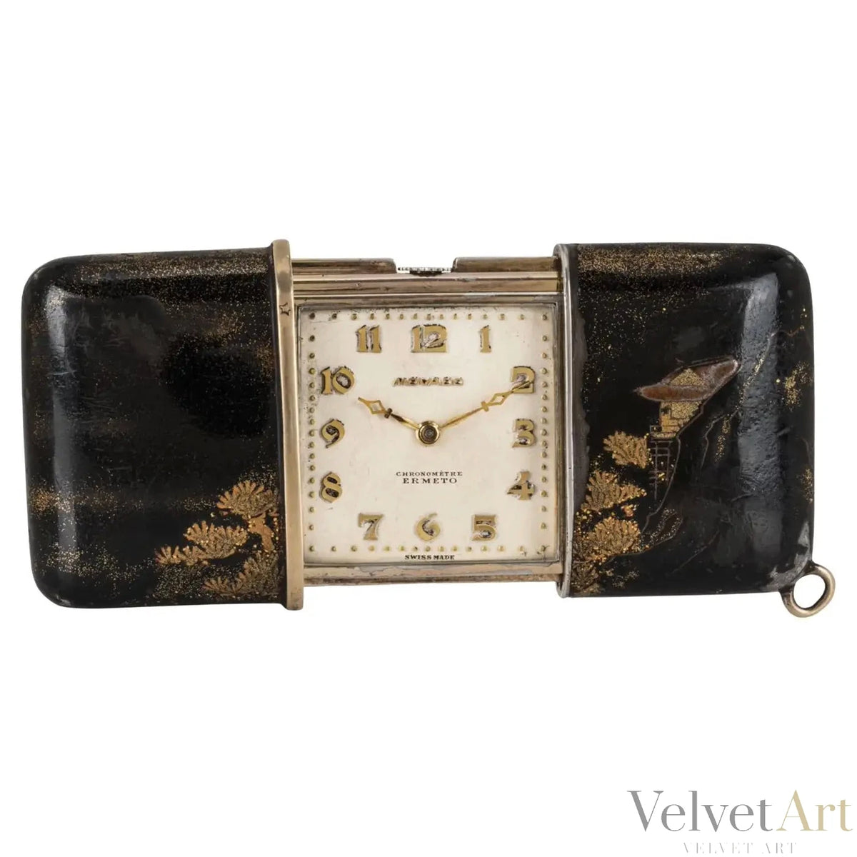 Raro Reloj Movado de Bolsillo | Maki-E Ermeto de Cuerda Manual C1929