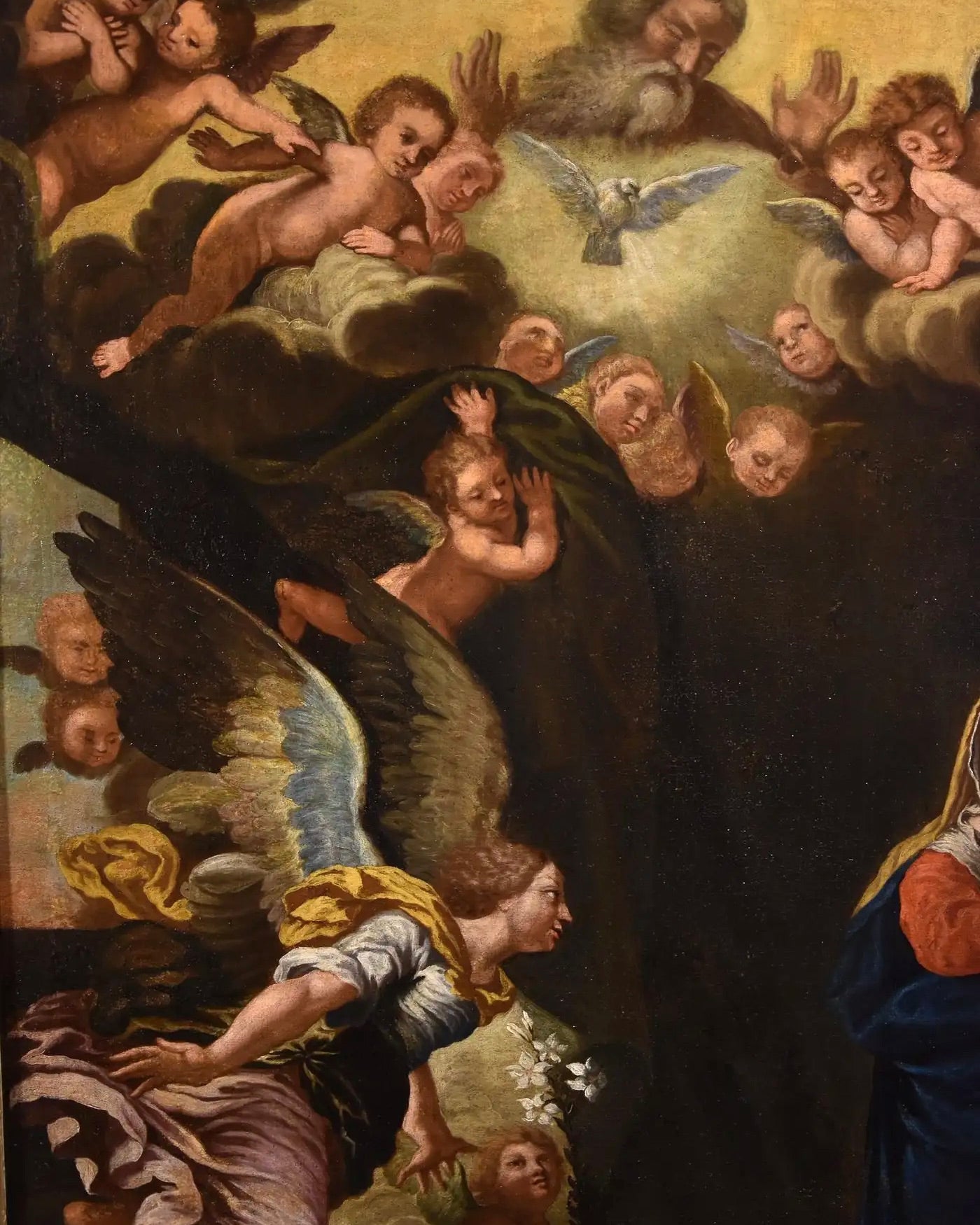 "La Anunciación" de Bonini | Óleo sobre Lienzo | Siglo XVII