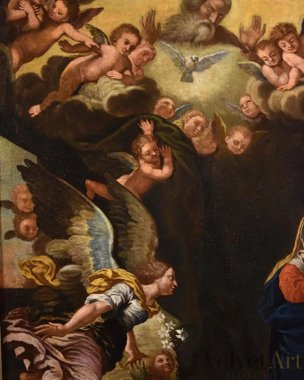 "La Anunciación" de Bonini | Óleo sobre Lienzo | Siglo XVII