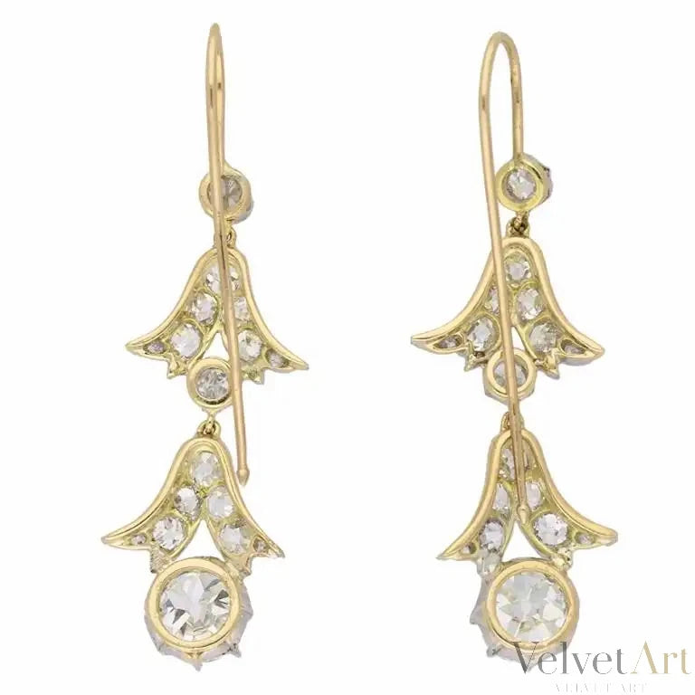 Pendientes Diamante Corte Cojín | Estilo Eduardiano, 1910