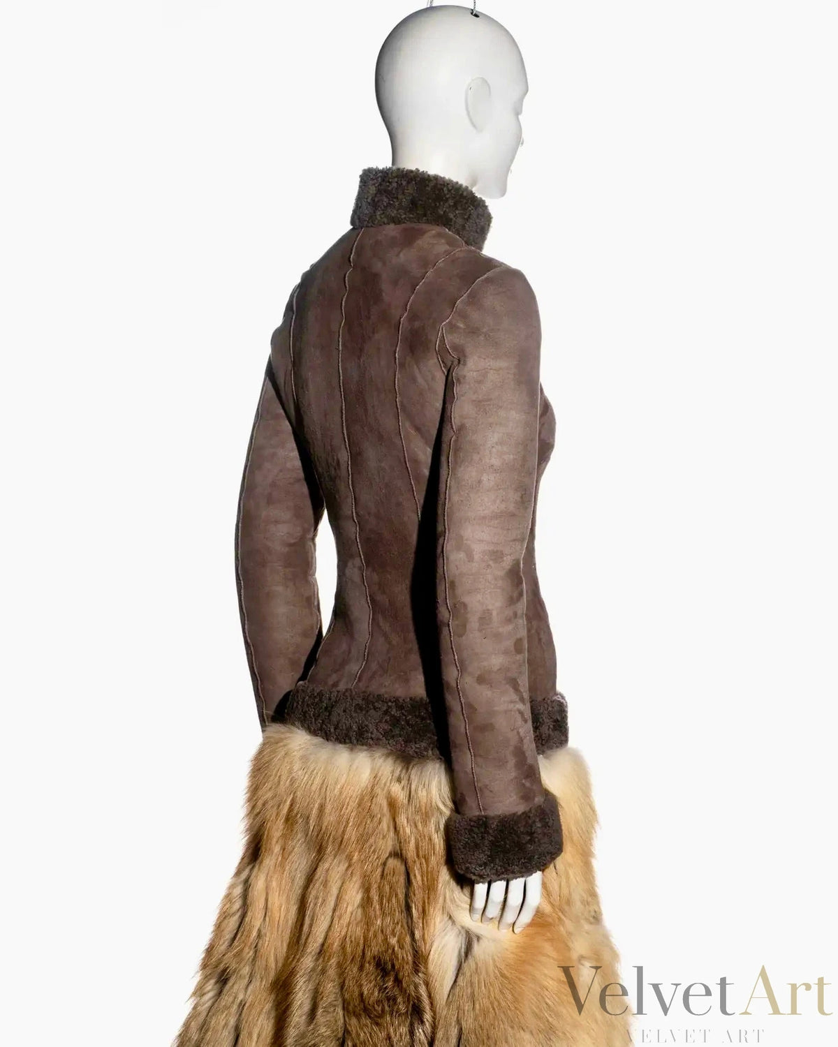 Jean Paul Gaultier Vestido Abrigo de Piel de Oveja y Zorro | FW2006