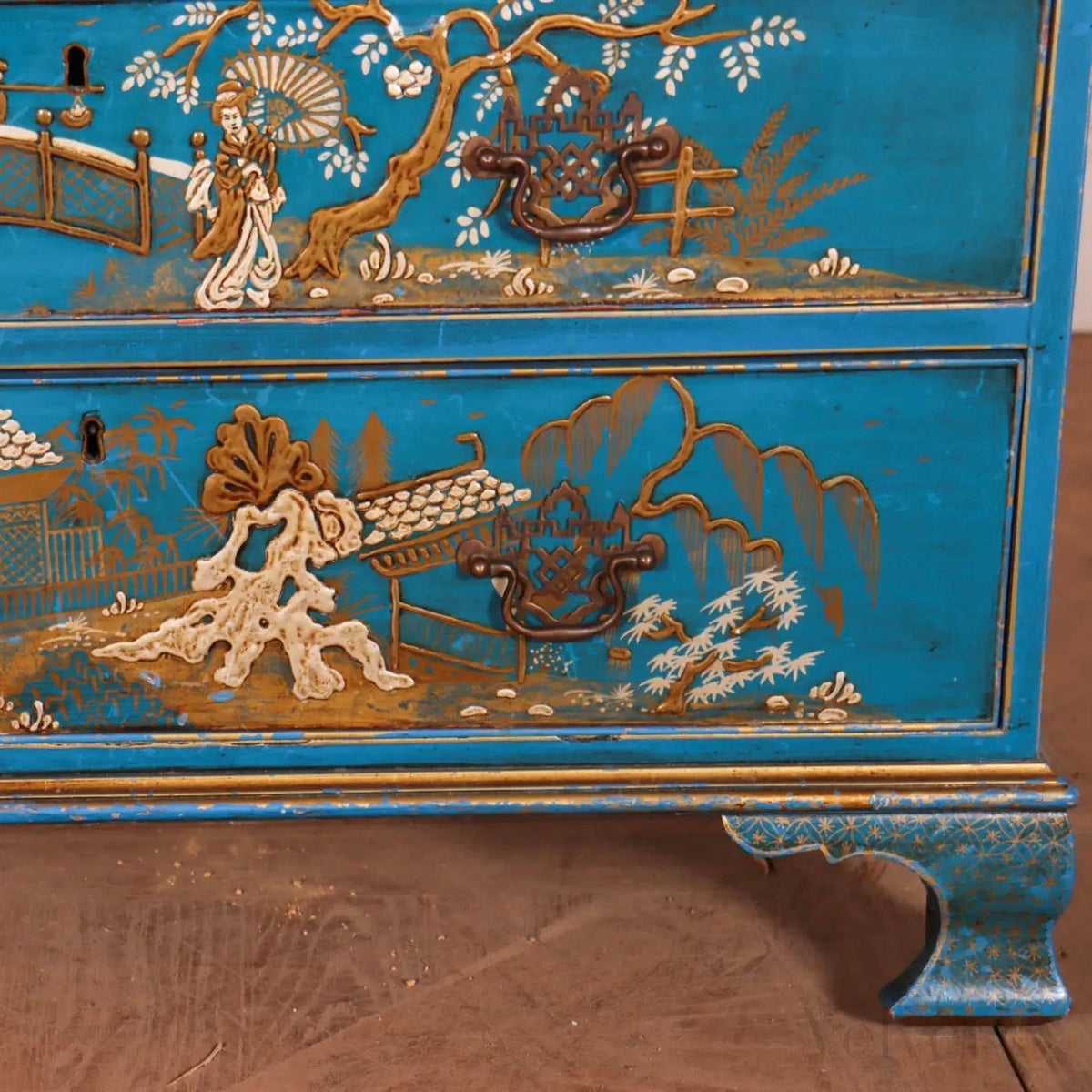 Cómoda Decorada en Chinoiserie Azul | Inglaterra, 1880