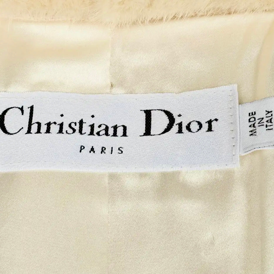 Christian Dior | Abrigo de Visón y Lana Color Hueso