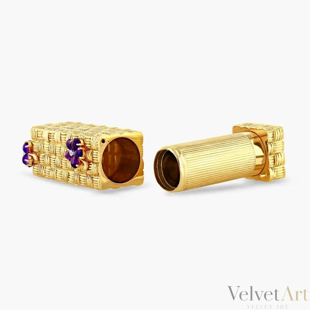 Veradura Porta-Barra de Labios de Oro Amarillo de 1940