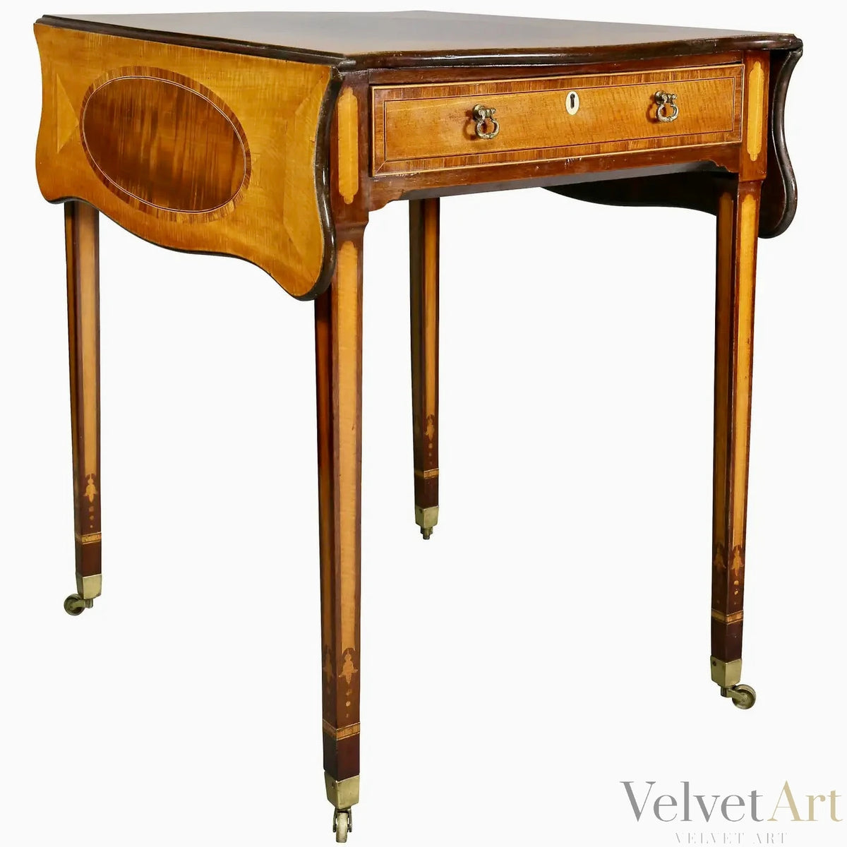 Mesa Pembroke Jorge III de Madera Satinada y Caoba