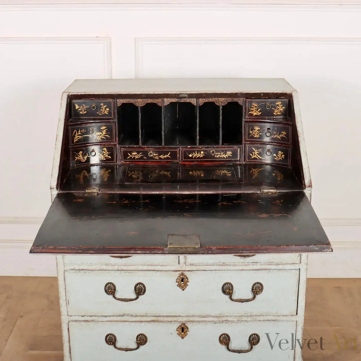 Buró Pintado y Lacado Chinoiserie Original | Estilo Jorge III | Inglaterra, 1790