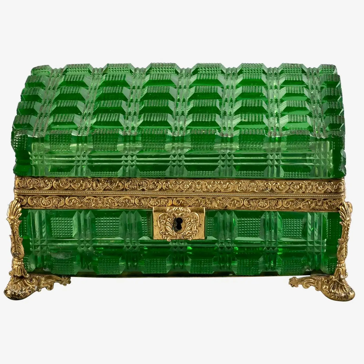 Caja Rusa Verde de Vidrio y Bronce, 1825