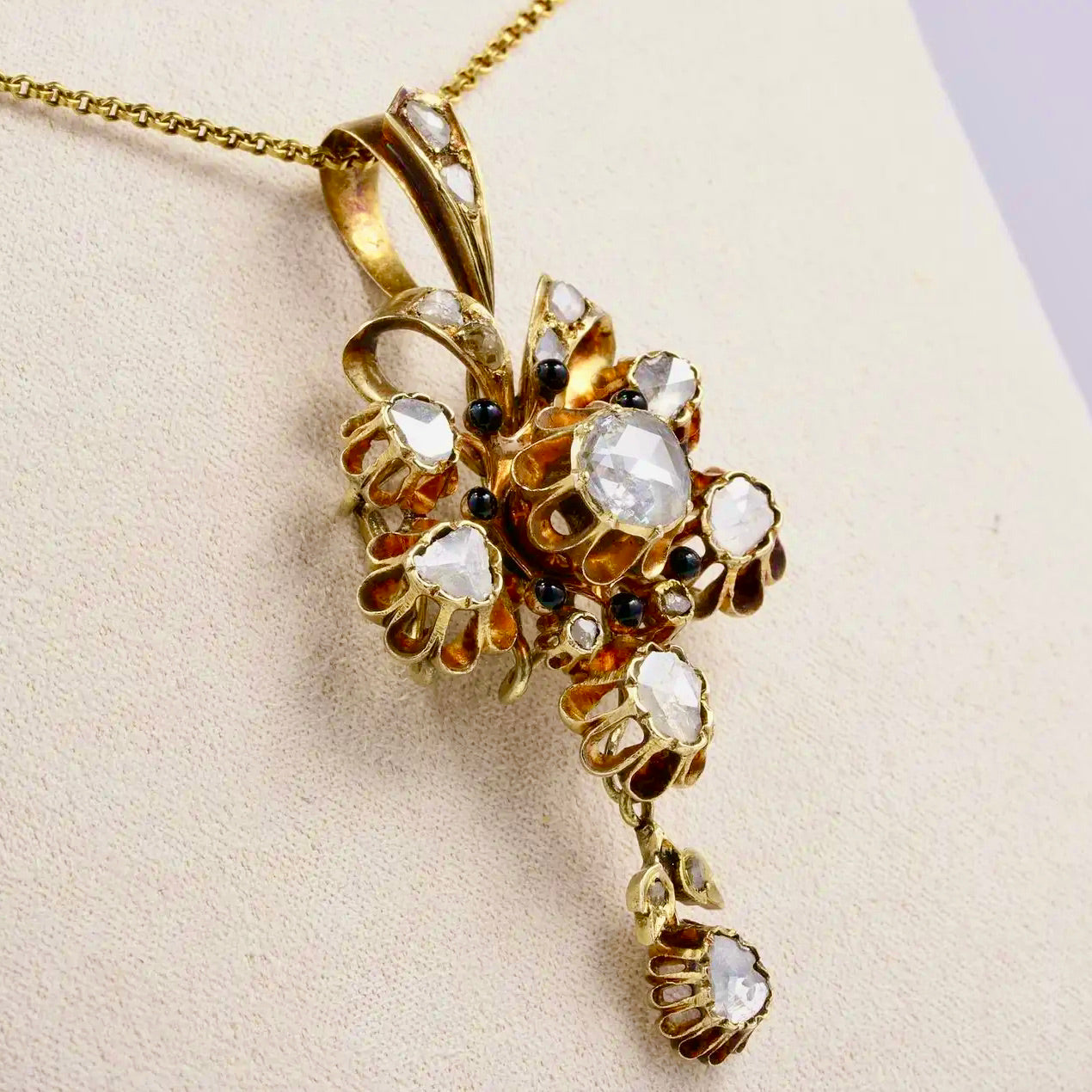 Colgante Diamante Corte Rosa | Estilo Georgiano Siglo XVIII