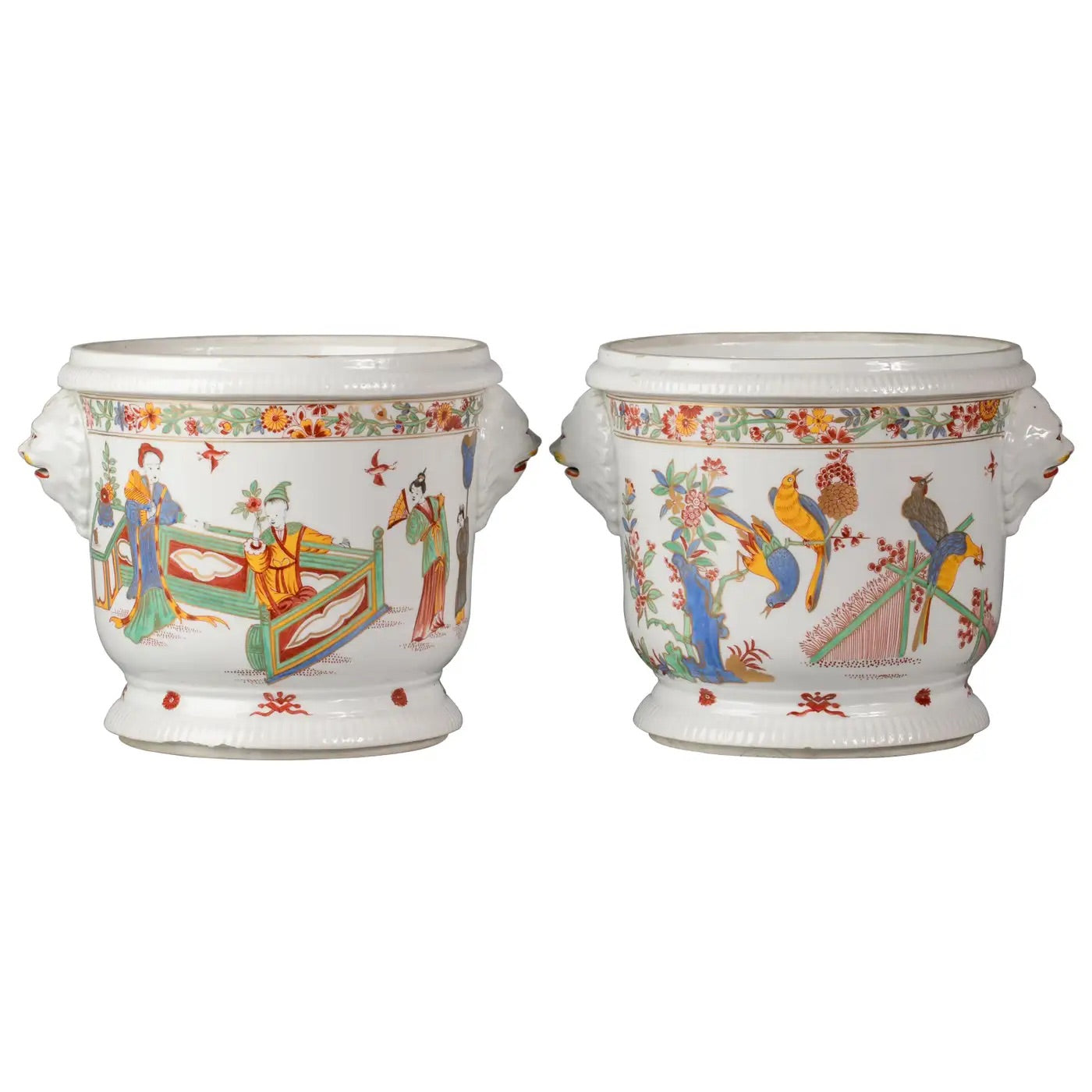 Cachepots Orientalistas de Porcelana Francesa, 1880