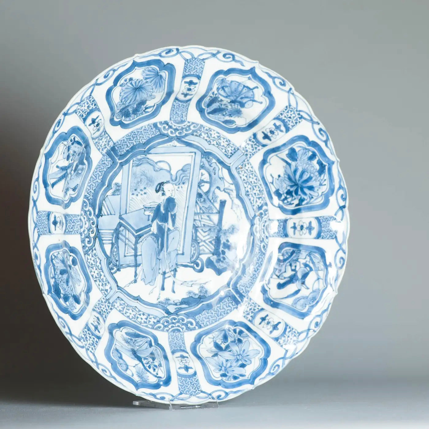 Plato Kraak Ming en Azul Cobalto | Periodo Wanli, 1600