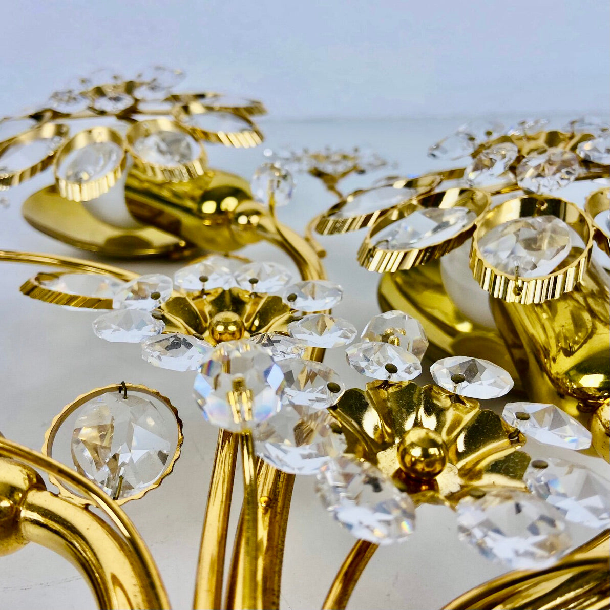Aplique Palwa Cristal Floral | Alemania, 1960