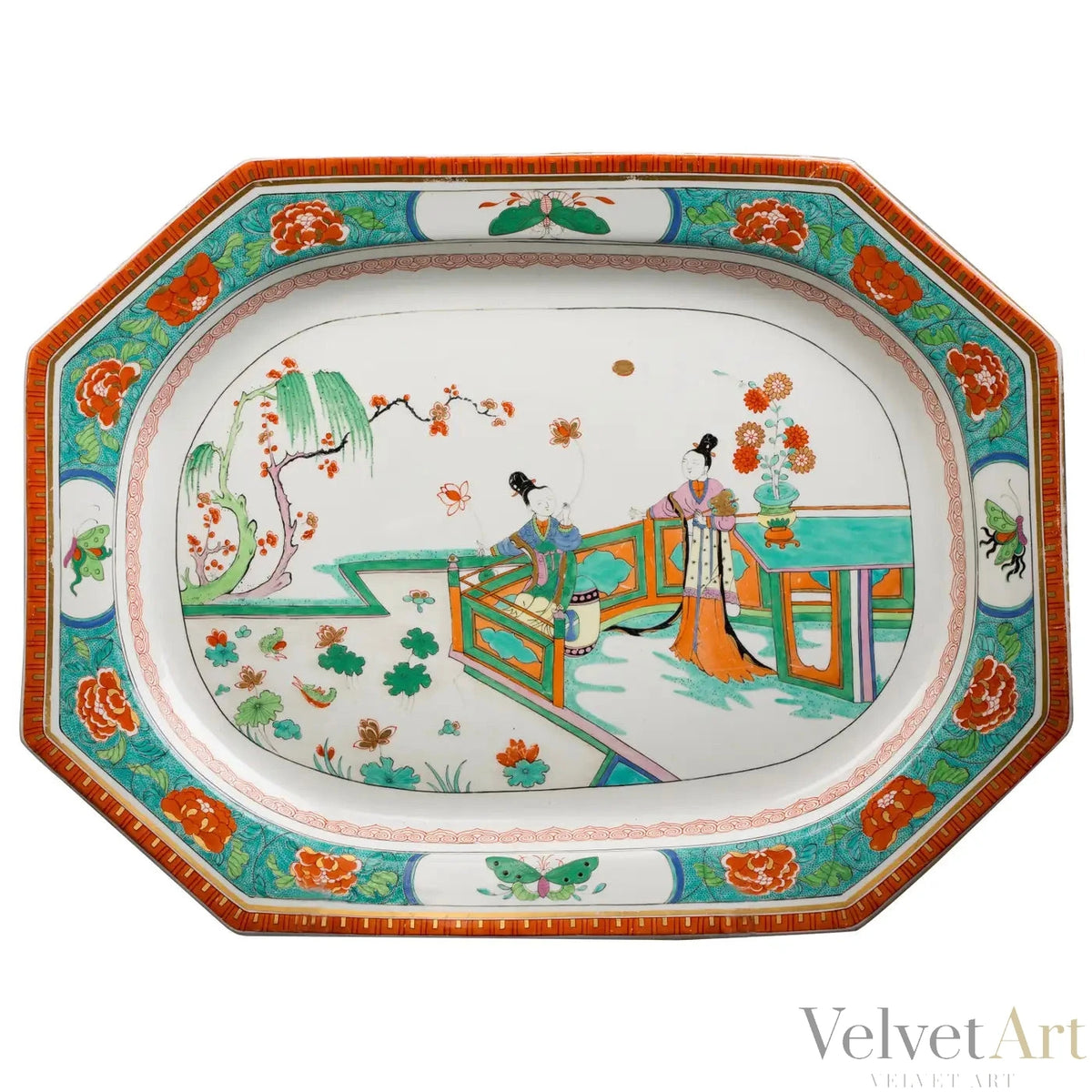 Bandeja de Porcelana Inglesa Worcester, 1815