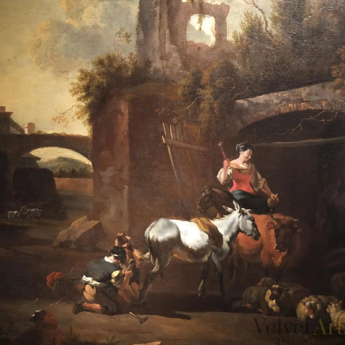 Jan Van Der Bent | “Paisaje Ideal con Bodegón Animal” | Pintura Barroca Holandesa, 1680