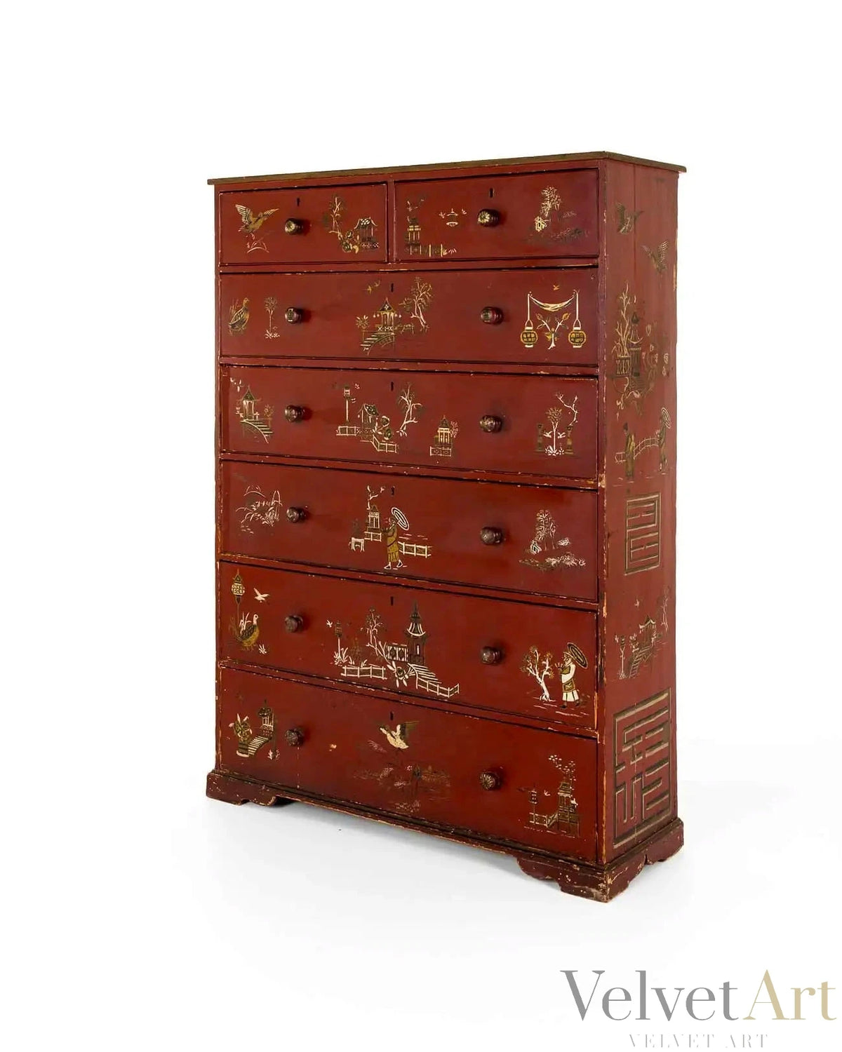 Cómoda de Pino Chinoiserie | Estilo Georgiano | Reino Unido, 1800