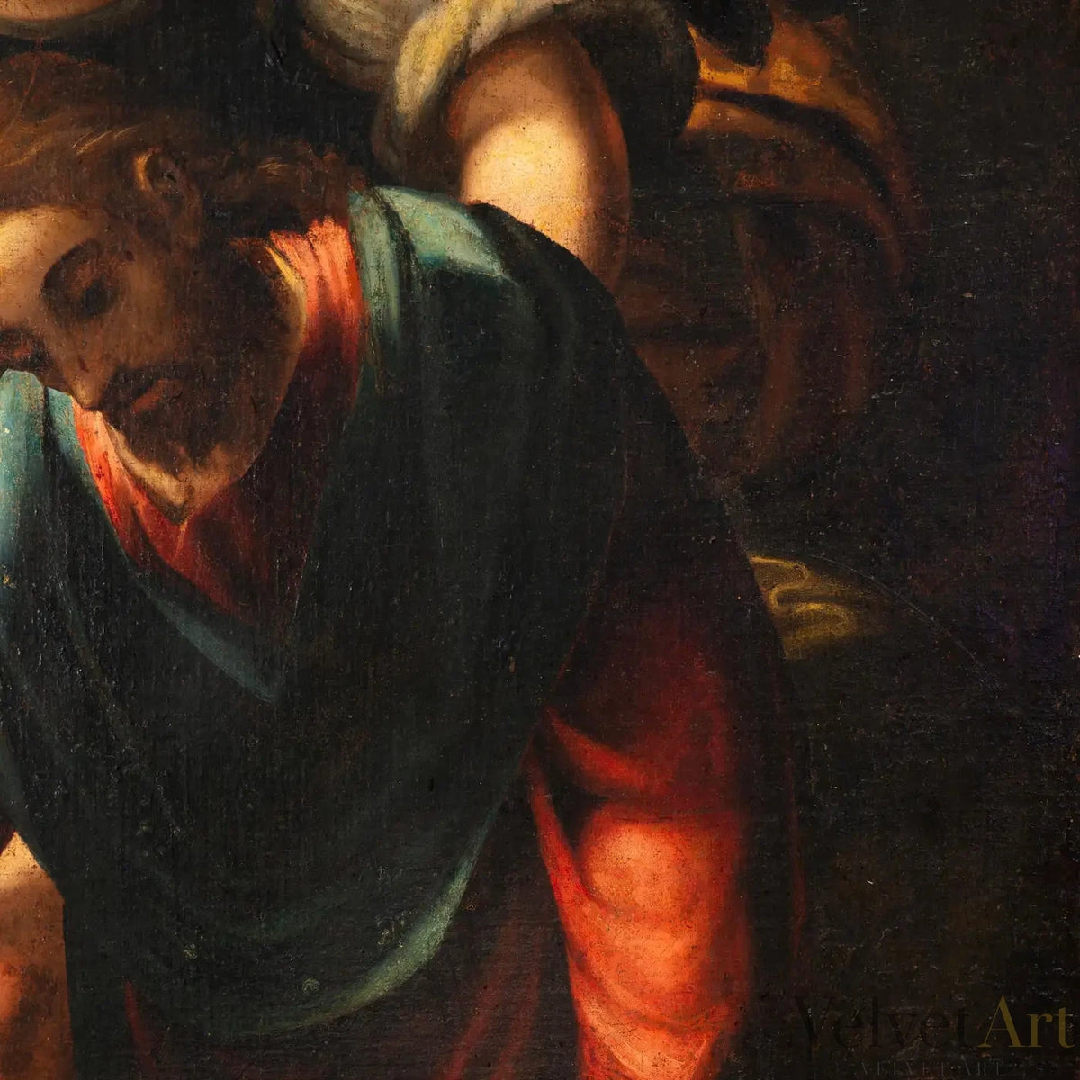 Óleo Neoclásico Español del Siglo XVIII, Cristo con Ángel – vista 5 de 7