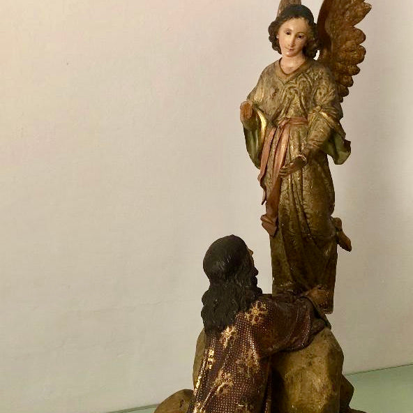 Escultura Religiosa Neobarroca en Madera Policromada | “La Oración en el Huerto"