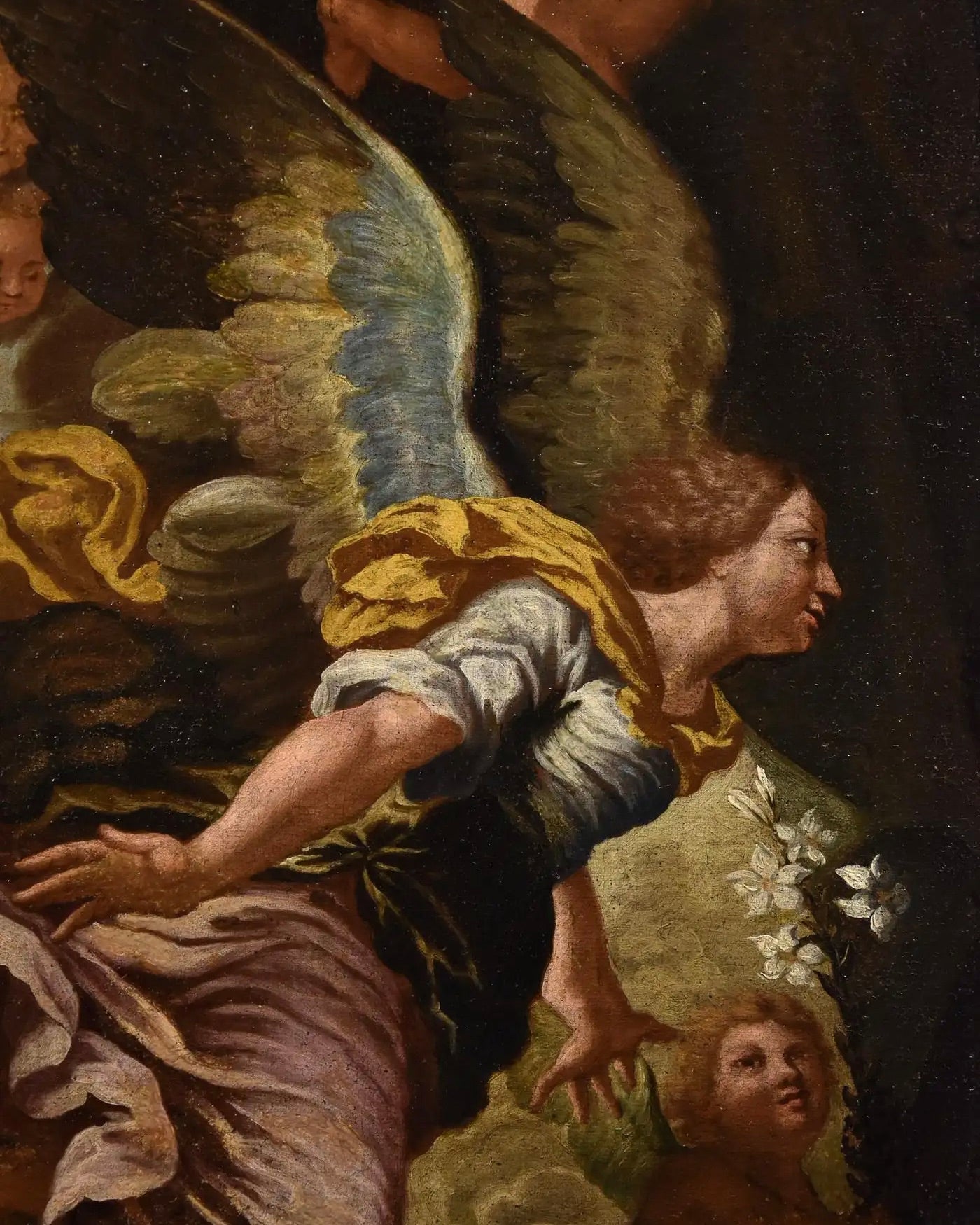 "La Anunciación" de Bonini | Óleo sobre Lienzo | Siglo XVII