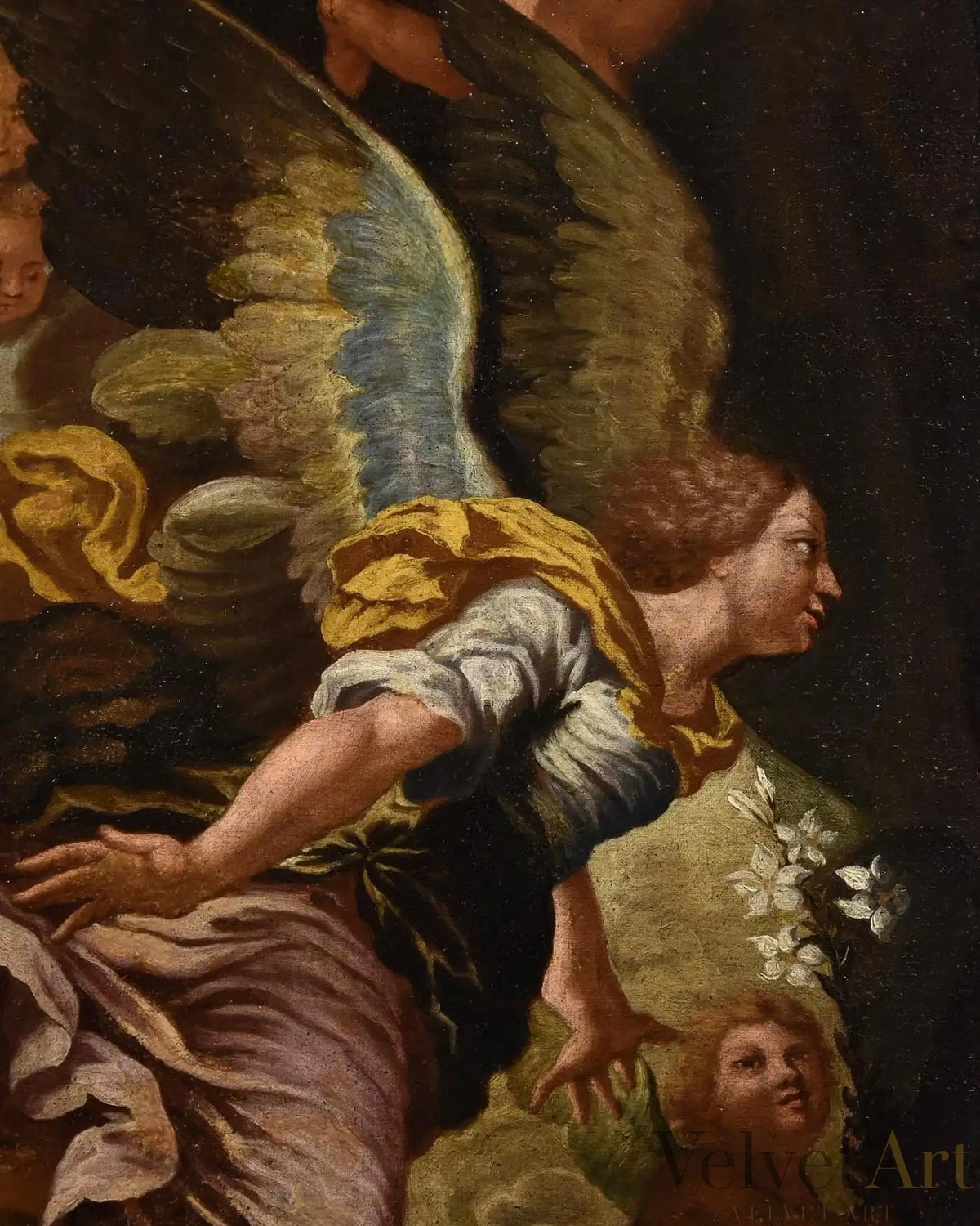 "La Anunciación" de Bonini | Óleo sobre Lienzo | Siglo XVII