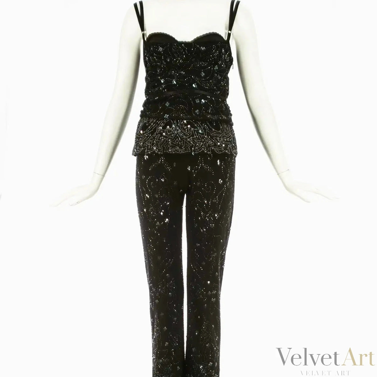 Dolce & Gabbana, Conjunto Negro Bordado, Año 1999 – vista 2 de 6