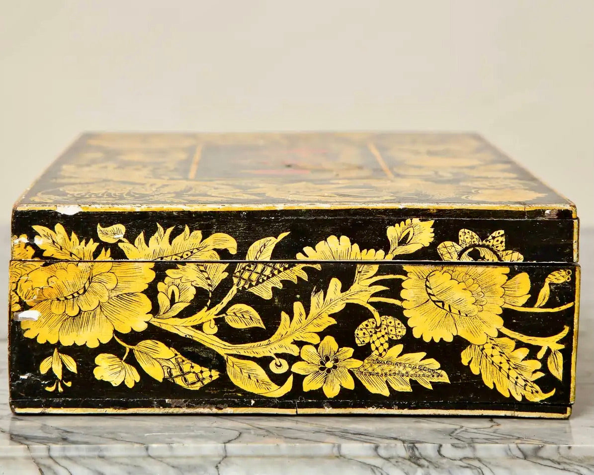 Caja para Plumas | Decoración Chinoiserie | Estilo Regencia | Inglaterra, 1820