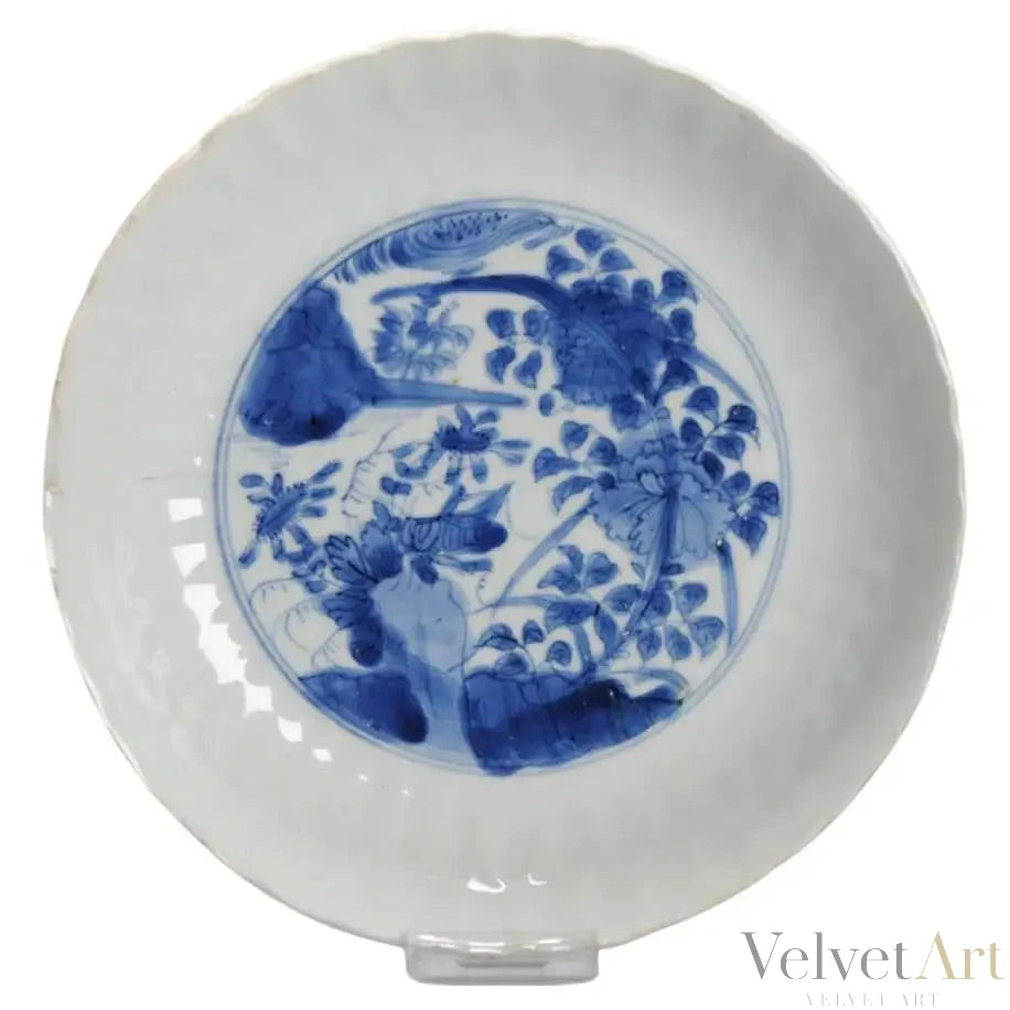 Plato Kraak Azul Cobalto | Porcelana China Dinastía Ming, 1600