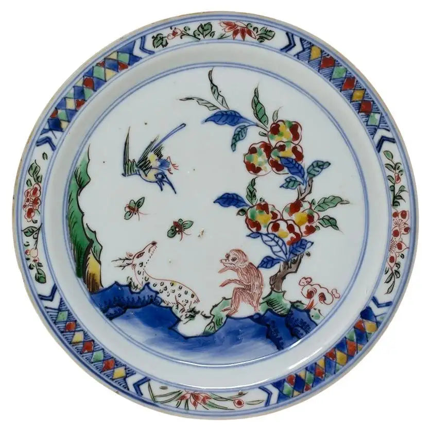 Plato Porcelana | Dinastía Ming | Ko-Sometsuke Wucai | China, 1635