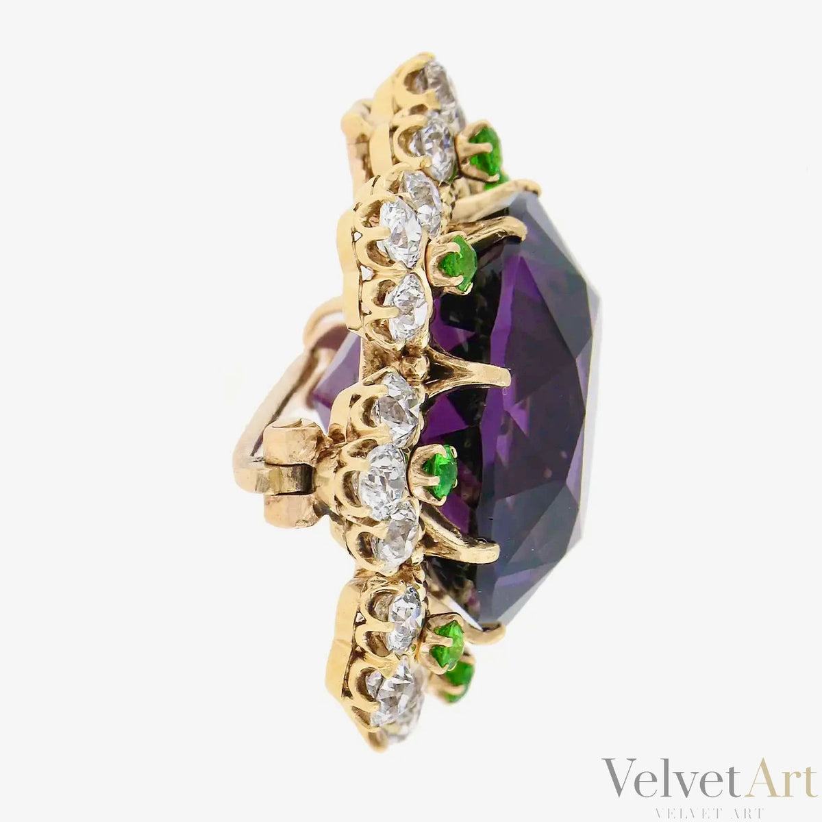 Broche Colgante Victoriano de Oro, Amatista y Brillantes de 1890 – vista 6 de 6