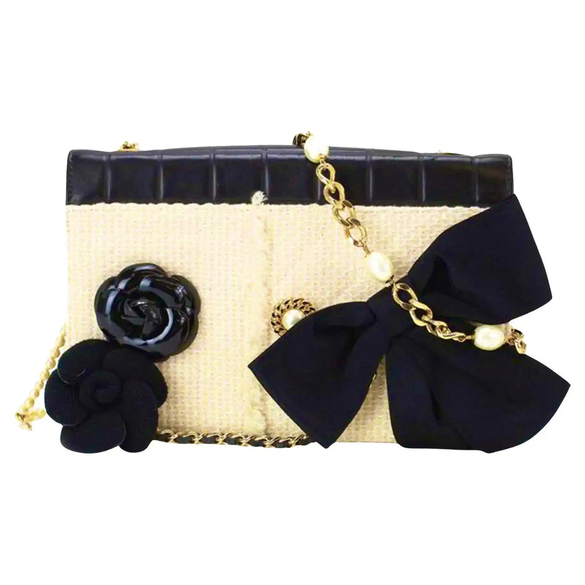 Chanel Bolso Cadena Tweed y Perlas | Edición Limitada Años 90