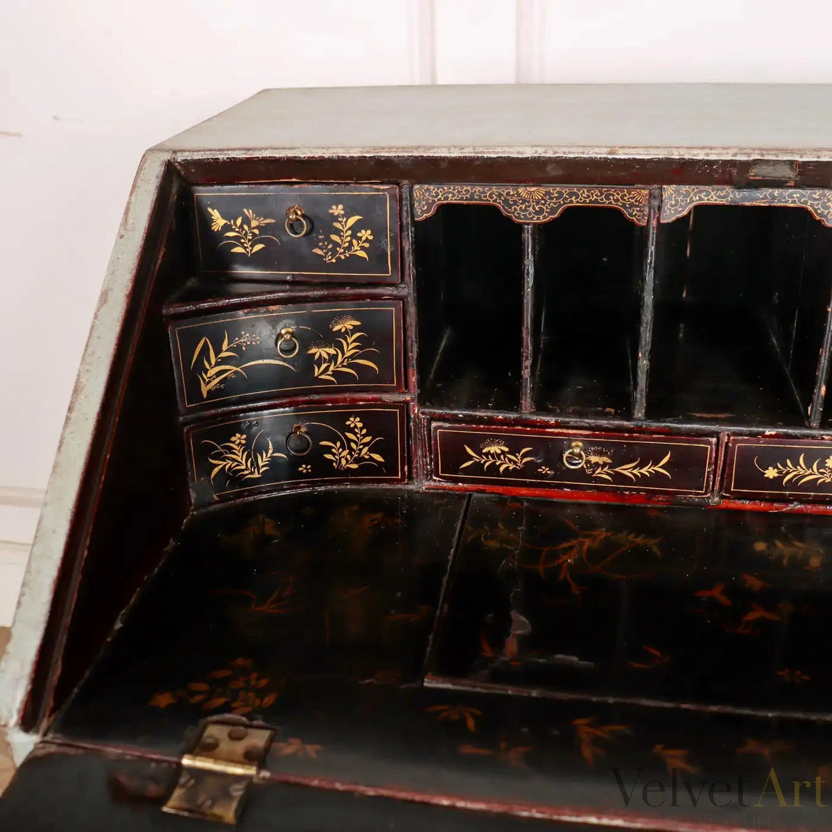 Buró Pintado y Lacado Chinoiserie Original | Estilo Jorge III | Inglaterra, 1790