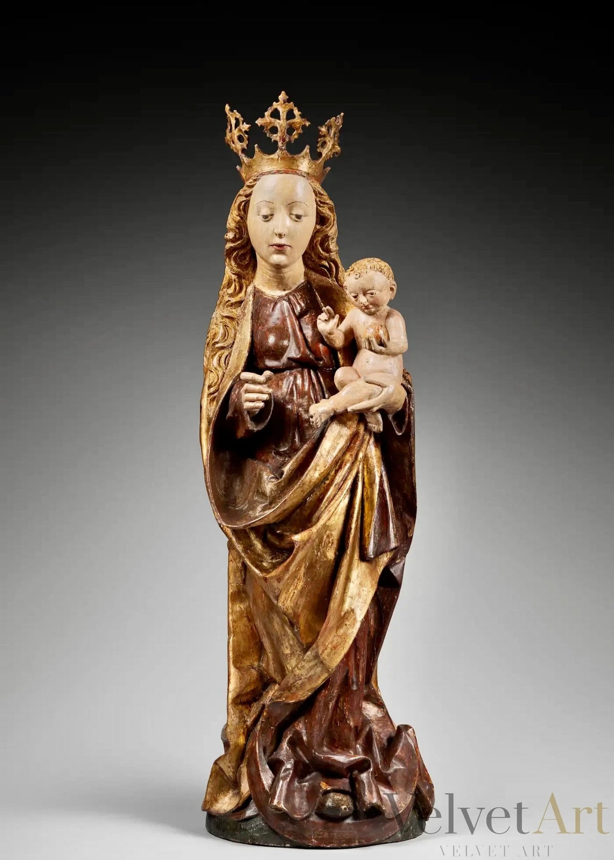 "Virgen y Niño" Tallados en Madera Policromada | Sur de Alemania, siglo XV | Gótico Tardío