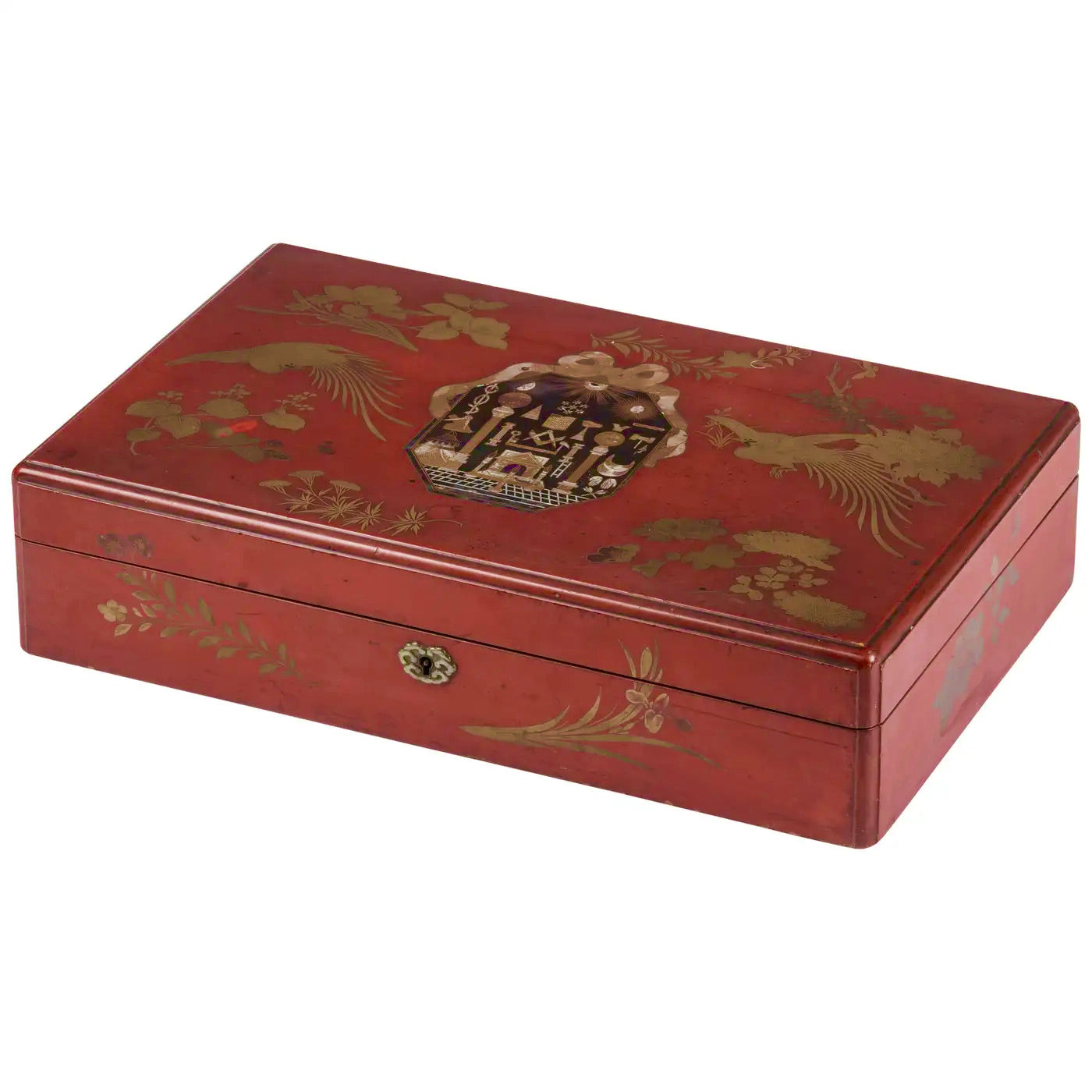 “Caja Masónica Japonesa” de Laca Roja | Exportación Kioto-Nagasaki 1800