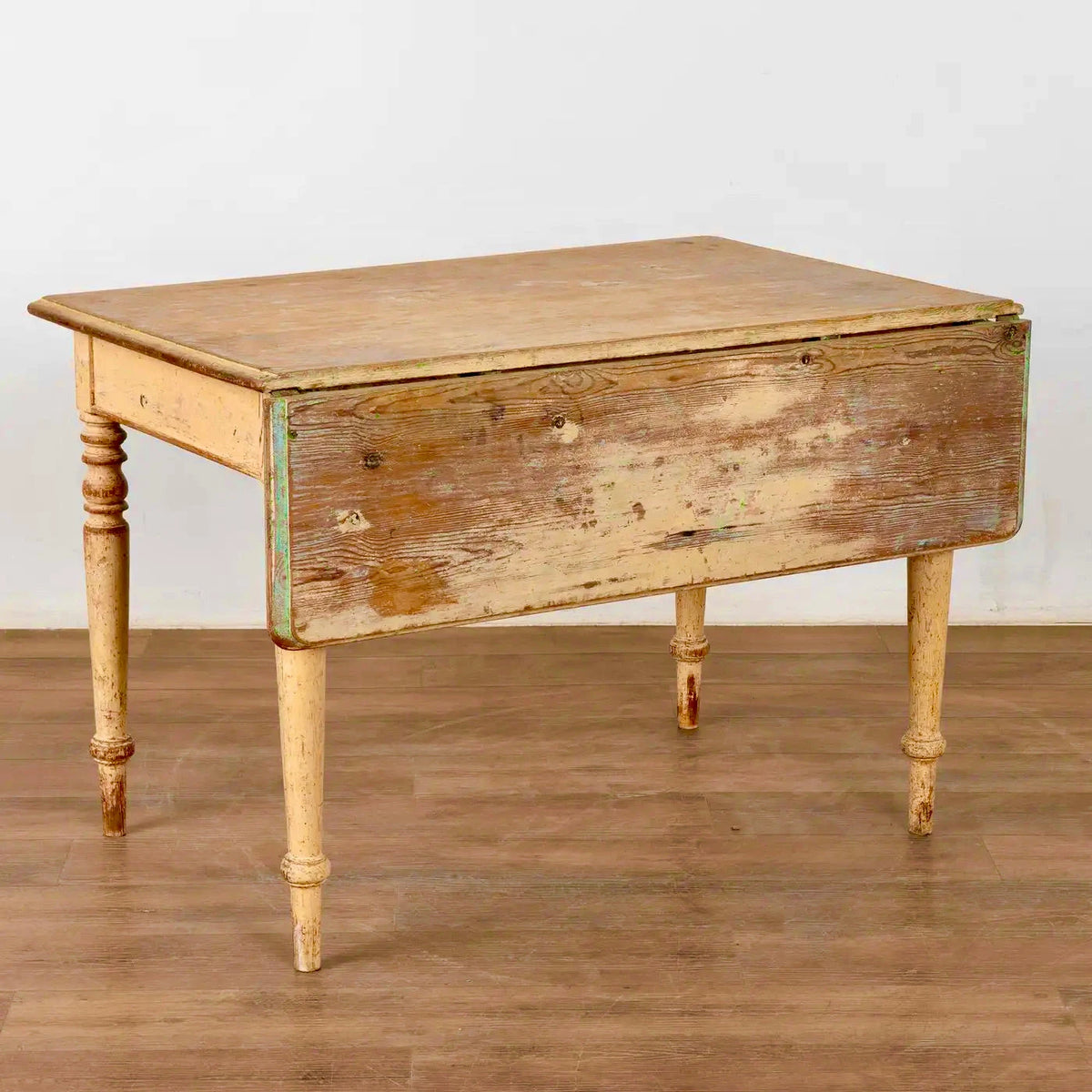 Mesa Sueca de Campo del Siglo XIX con Hoja Desplegable