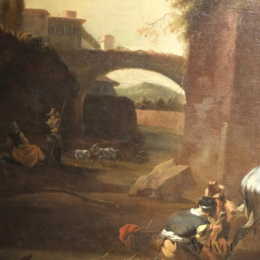Jan Van Der Bent | “Paisaje Ideal con Bodegón Animal” | Pintura Barroca Holandesa, 1680