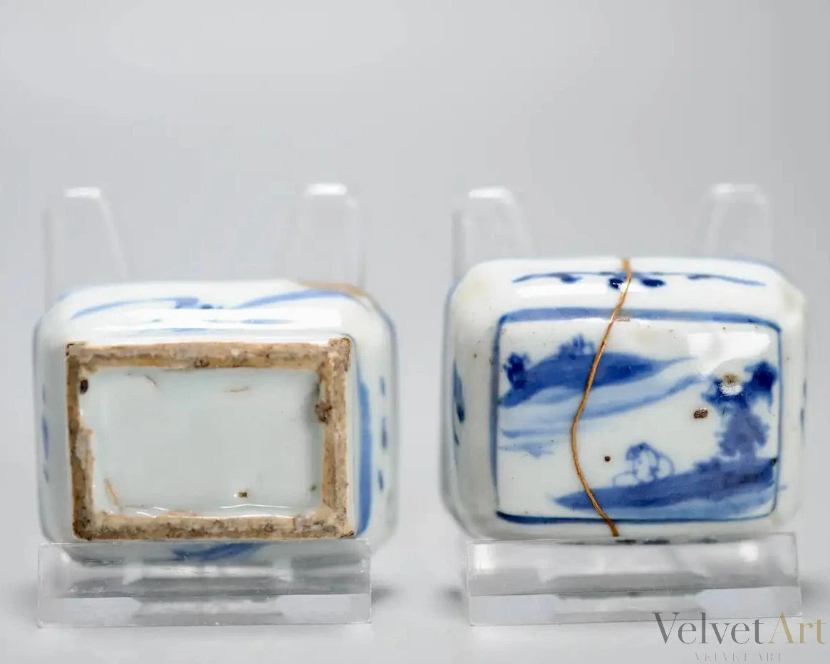 Recipiente de Incienso de Porcelana China en Forma de Cesta, Periodo Tianqi, Siglo XVII