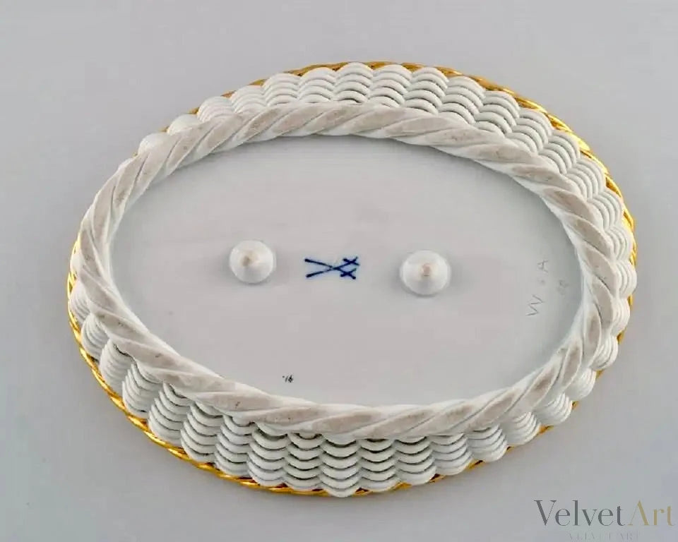 Cesta de Porcelana Trenzada, Meissen, Finales Siglo XIX – vista 3 de 5