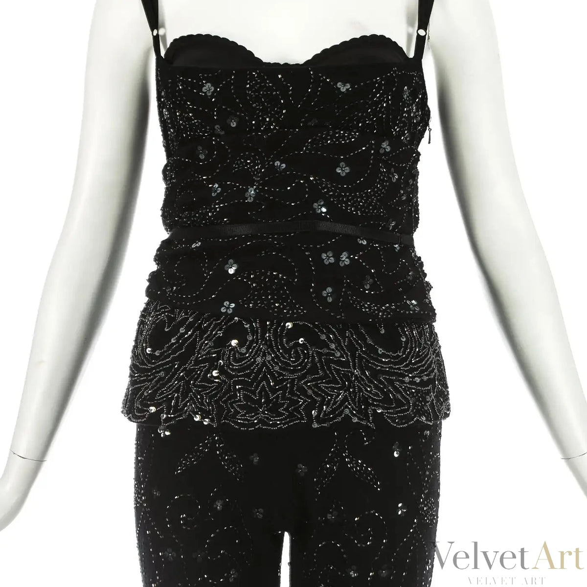 Dolce & Gabbana, Conjunto Negro Bordado, Año 1999 – vista 3 de 6