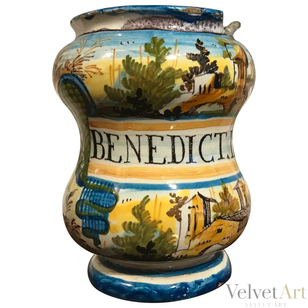 Tarro de Farmacia “Benedict Laxat” | Albarelo de Castelli del Siglo XVIII