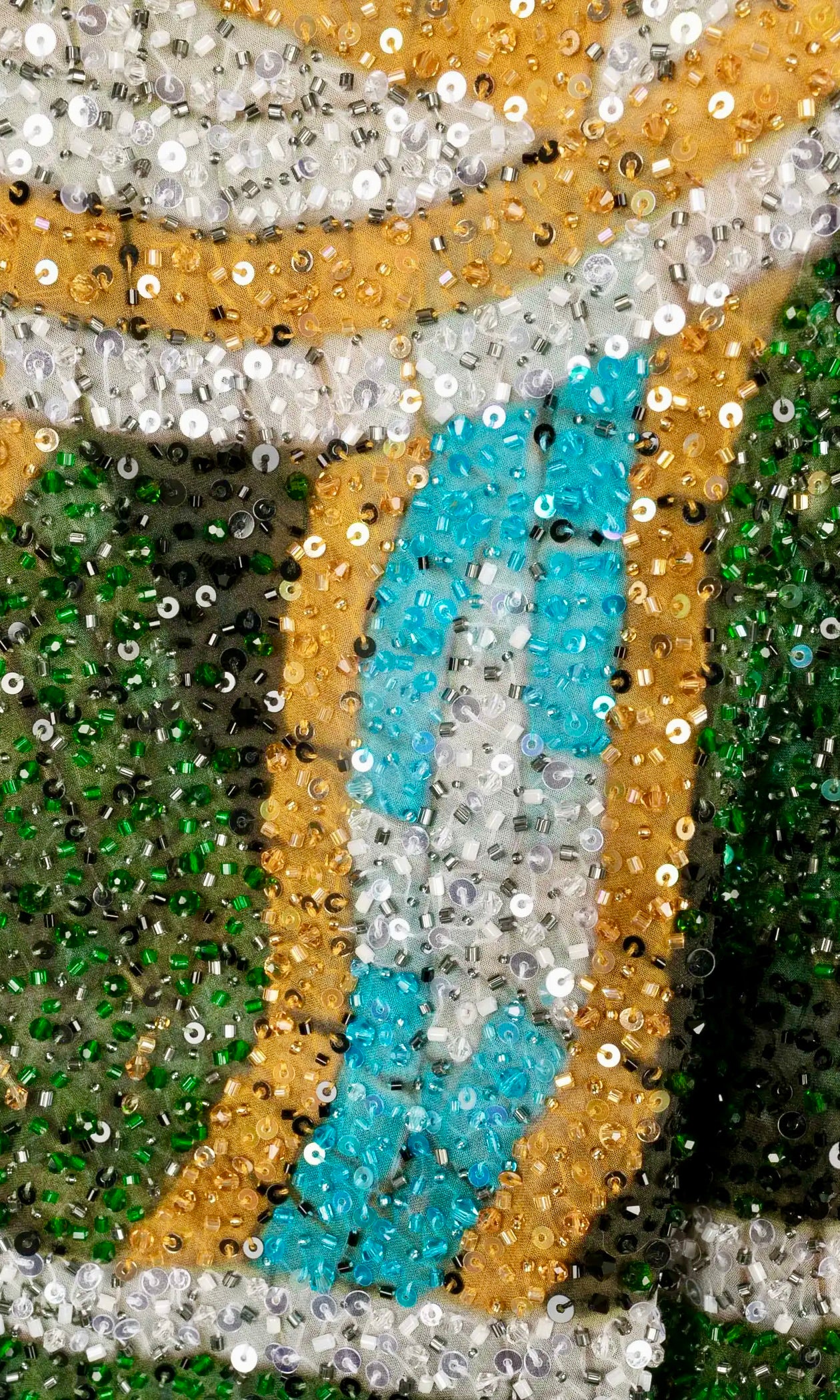 Roberto Cavalli Vestido Largo Bordado con Perlas y Lentejuelas de 2010