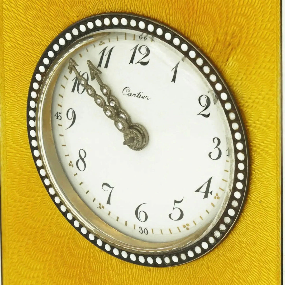 Reloj Péndulo de Repetición | Esmalte Amarillo y Diamantes | Cartier, 1900