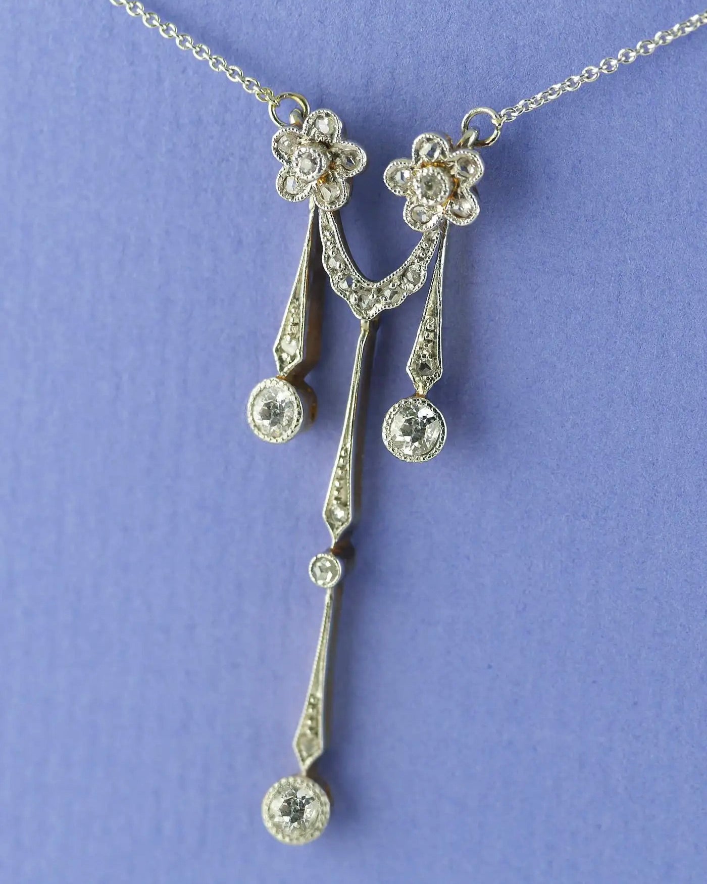 Colgante Doble Eduardiano de Diamantes, Oro y Platino | Reino Unido, 1910
