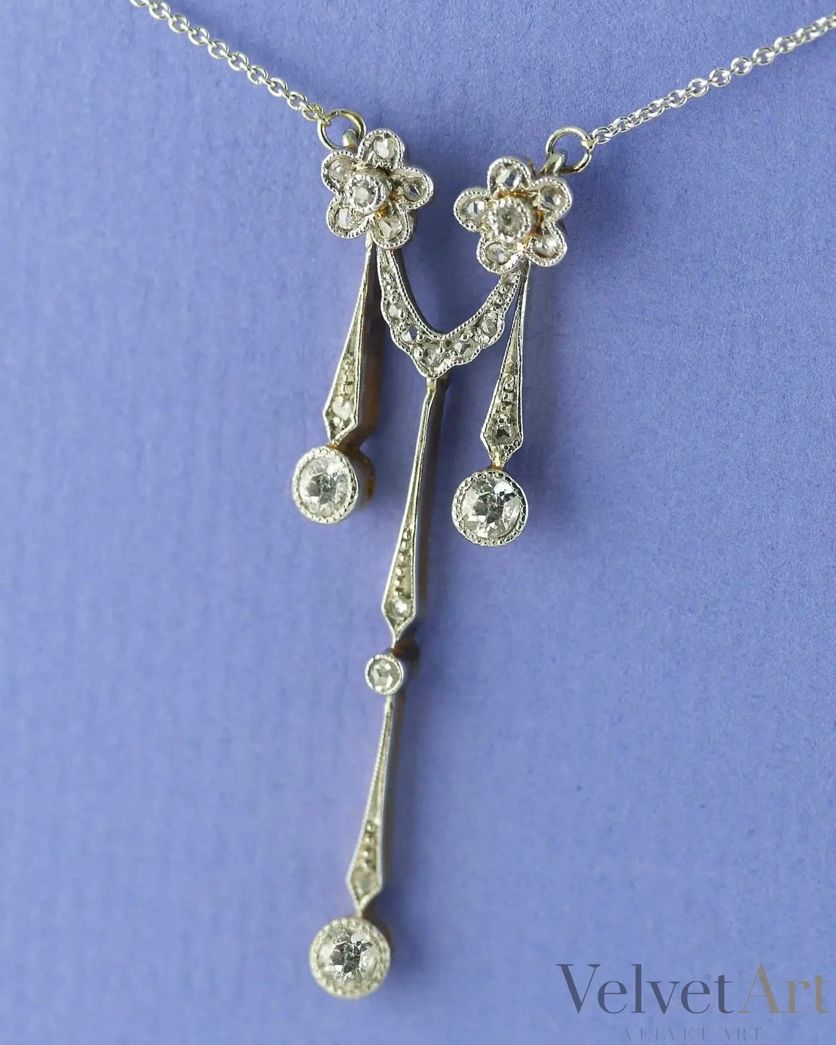 Colgante Doble Eduardiano de Diamantes, Oro y Platino | Reino Unido, 1910