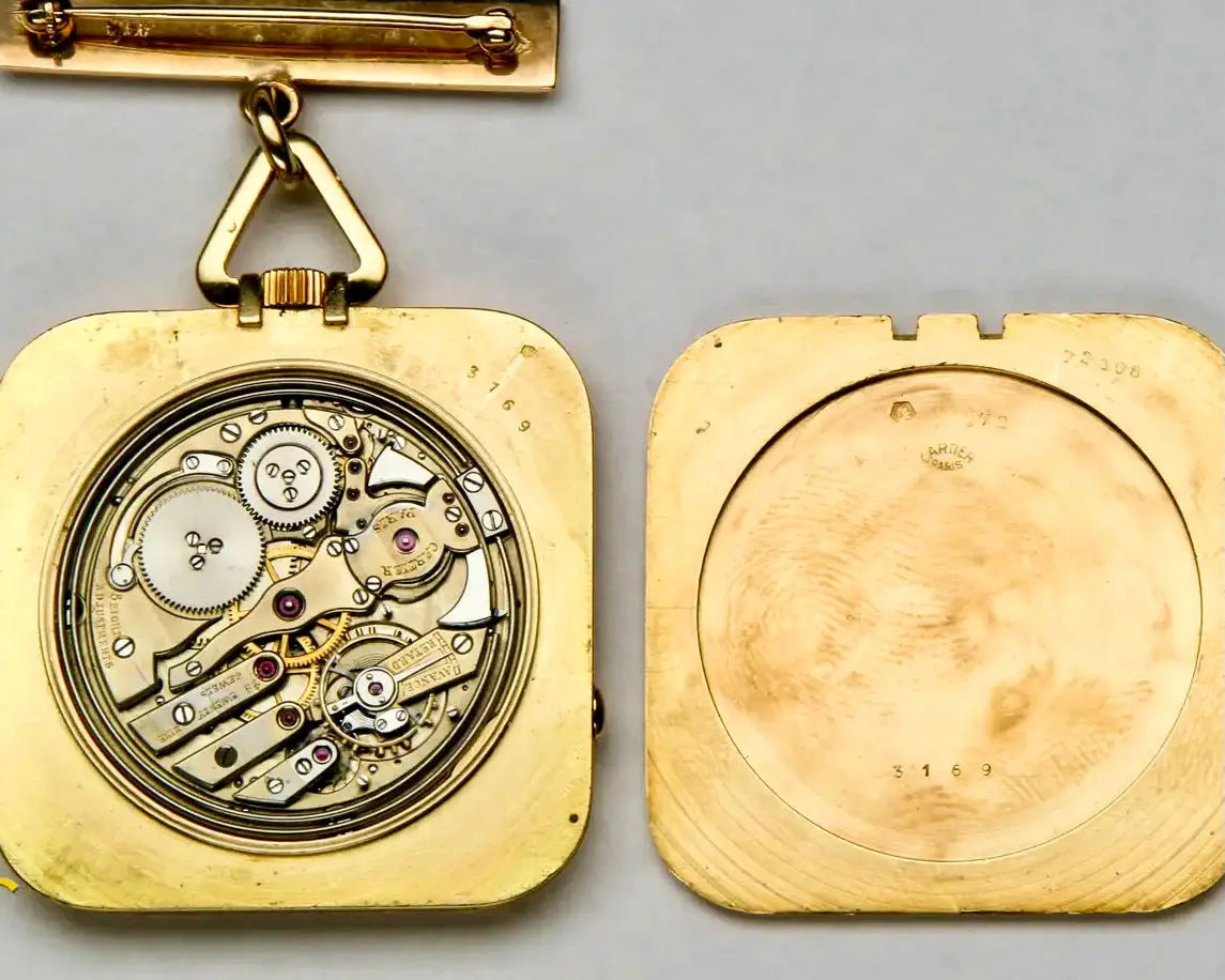 Reloj Cuadrado de Bolsillo y Repetición | Oro Amarillo | Cartier | Siglo XX