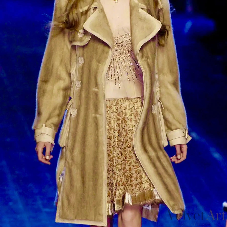 Christian Dior por John Galliano Otoño-Invierno 2005, Gabardina de Piel de Visón y Cordero – vista 7 de 7