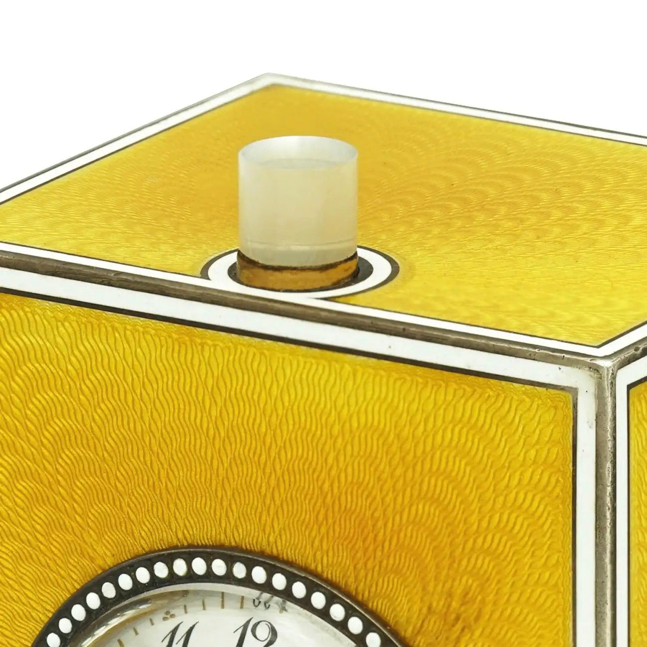 Reloj Péndulo de Repetición | Esmalte Amarillo y Diamantes | Cartier, 1900