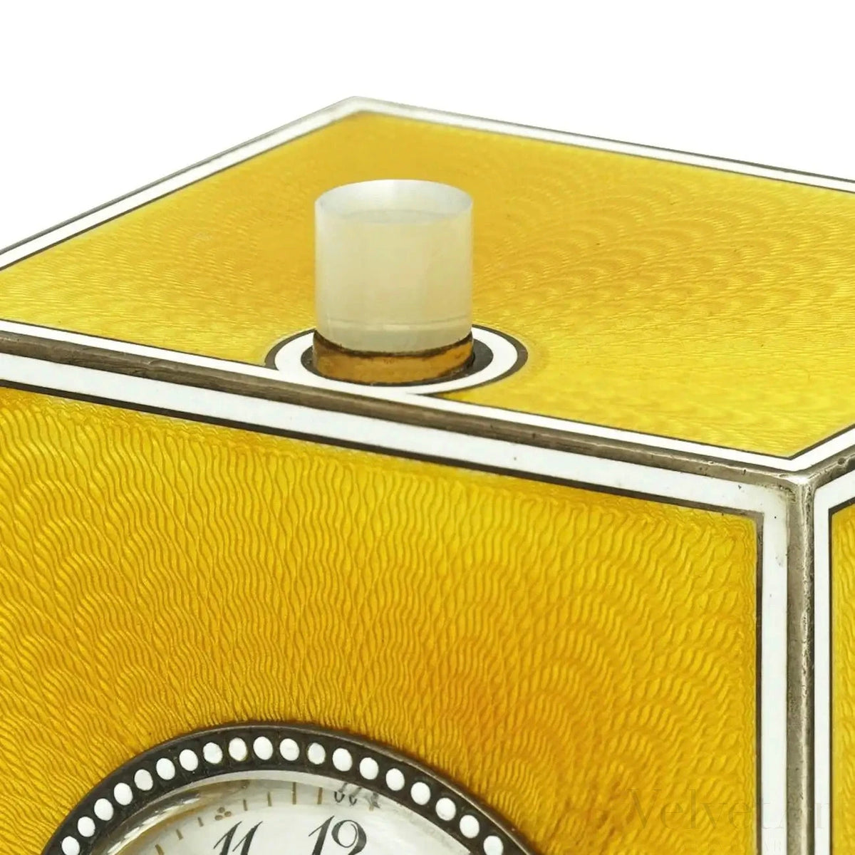 Reloj Péndulo de Repetición | Esmalte Amarillo y Diamantes | Cartier, 1900