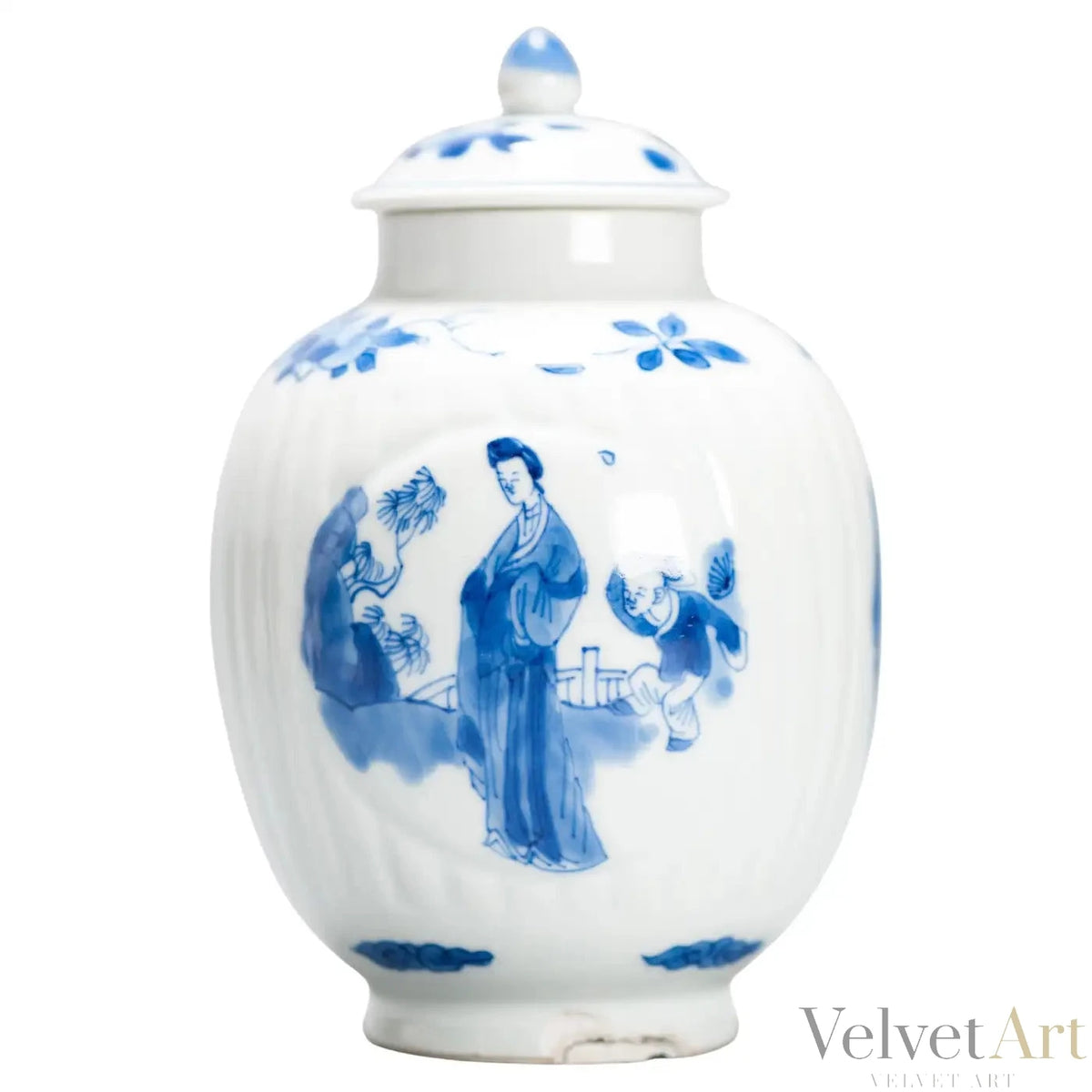 Cuchara de Té en Porcelana China Azul Kangxi | Siglo XVII